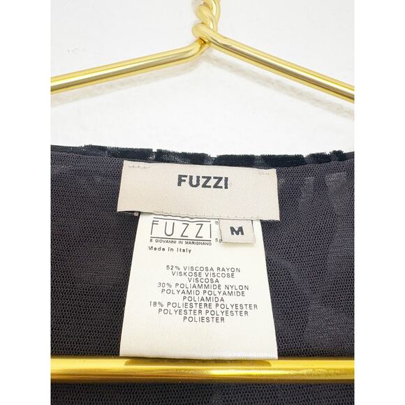 Fuzzi Black Brown Burnout Mesh Midi Dress Jean Paul Gaultier Y2K Whimsigoth - Picture 4 of 10